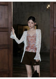Taffeta 2-Piece Floral Slip Dress Cheongsam Set