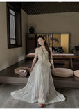 Manor 2-Piece Vintage Pleated Cheongsam Set