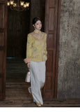 Charm 2-Piece Embroidered Jacquard Cheongsam Set