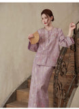 Philippina 2-Piece Gold Embroidered Cheongsam Set