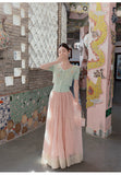 Acclaimed 2-Piece Knit Top Skirt Cheongsam Set