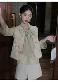 Heather 2-Piece Embroidered Tencel Cheongsam Set