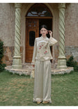 Violet 2-Piece Tencel Satin Cheongsam Set