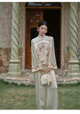 Violet 2-Piece Tencel Satin Cheongsam Set