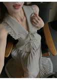 Manor 2-Piece Vintage Pleated Cheongsam Set