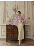 Philippina 2-Piece Gold Embroidered Cheongsam Set