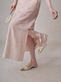 Eloise Blush Pink Jacquard Slip Dress