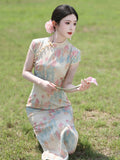 Viviana Ink Blossom Slim-Fit Cheongsam Dress