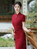 Splendor Red Breathable Cheongsam Dress