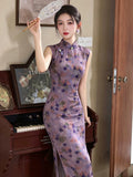 Magnolia Purple Lightweight Cheongsam Dress