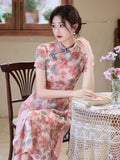 Snowdrop Pink Modern Cheongsam Dress
