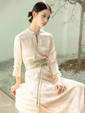 Cyclamen Acetate Apricot Cheongsam Dress