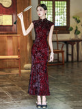 Liora Floating Flower Moon Rose Cheongsam Dress