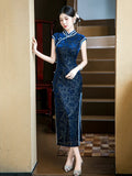 Katarina Blue High-Stretch Cheongsam Dress