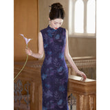 Adelaide Ember Purple Slim-Fit Cheongsam