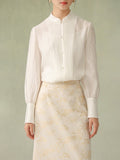 Velvet Cloud White Lightweight Cheongsam Top
