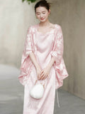 Lila Soft Pink Cheongsam Overlay or Slip Dress