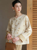 Wilhelma 2-Piece Embroidered Jacquard Cheongsam Set
