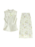 Hibiscus 2-Piece Mint Green Cheongsam Set