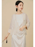 Ballad Cursive Jacquard Silk Cheongsam Dress
