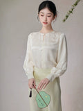 Symphony Cream Jacquard Cheongsam Top