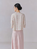 Romina Light Pink Relaxed Fit Cheongsam Top