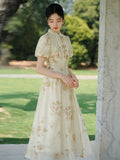 Villa Print Cheongsam Dress
