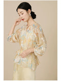 Raffaella 2-Piece Yellow Silk Cheongsam Set