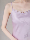 Silvana Purple Jacquard Cheongsam Dress