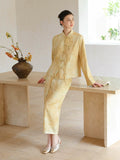 Matriarch Ginger Yellow Relaxed Fit Cheongsam Top