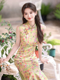 Topaz Lace Sleeveless Cheongsam Dress