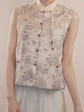 Nadine Lilac Jacquard Cheongsam Top