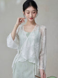 Thalia White Outer Coat Cheongsam Top