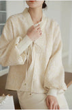 Amber Apricot Jacquard Crossover Cheongsam Top