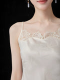 Zenobia Beige Lace Jacquard Cheongsam Top