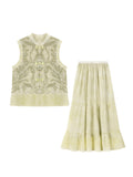Penelope 2-Piece Wax-Dye Beaded Cheongsam Set