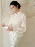 Cassandra White Embroidered Cheongsam Top