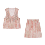 Heather 2-Piece Embroidered Jacquard Cheongsam Set