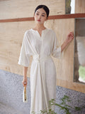Sura Cheongsam Dress White Polyester