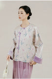 Emerald Purple Jacquard Velvet Cheongsam Skirt