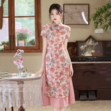 Snowdrop Pink Modern Cheongsam Dress