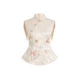 Aurora 2-Piece Linen Embroidered Cheongsam Set