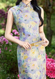Narcissus Dark Purple Tencel Cheongsam Skirt