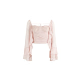 Eden 2-Piece Chiffon Ruffled Cheongsam Set