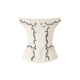 Alessandra 2-Piece Off-Shoulder Embroidered Cheongsam Set