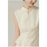 Lily 2-Piece Lace Sleeveless Cheongsam Set