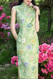 Hannelore Green Bamboo Leaf Cheongsam Dress