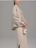 Amber Apricot Jacquard Crossover Cheongsam Top