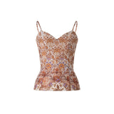 Taffeta 2-Piece Floral Slip Dress Cheongsam Set