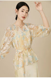 Raffaella 2-Piece Yellow Silk Cheongsam Set